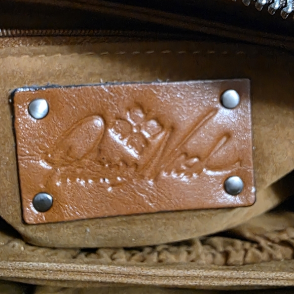 Patricia Nash Caribbean Blue Rose Tooled Leather Satchel Handbag NWOT - Picture 9 of 10